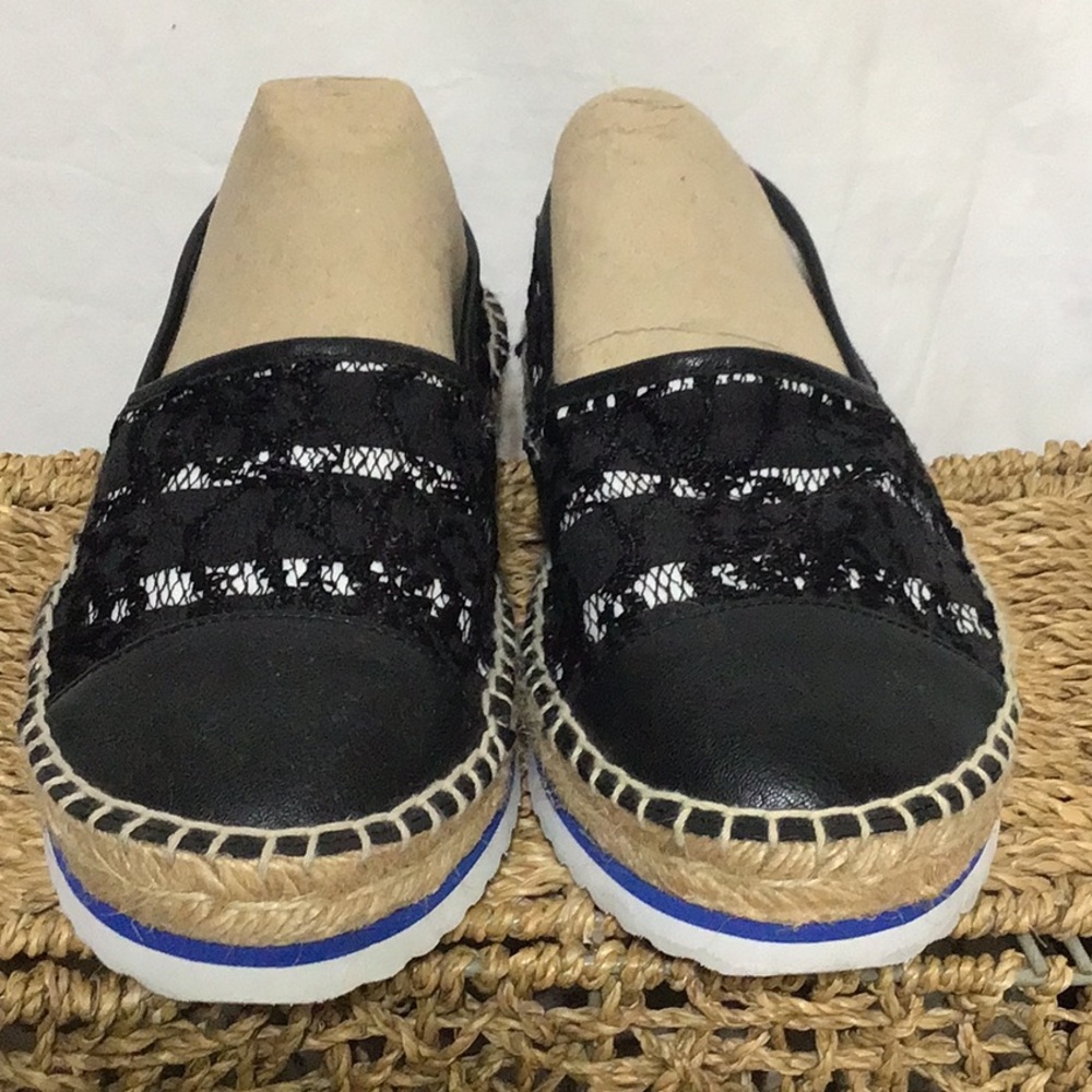 Kenzie Black White Espadrilles Sz 10 - Picture 5 of 7